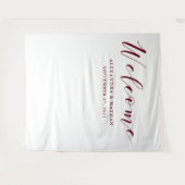 Marsala Script Wedding Backdrop | Foto Booth Prop Wandkleed (Voorkant (horizontaal))