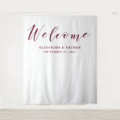 Marsala Script Wedding Backdrop | Foto Booth Prop Wandkleed (Voorkant)