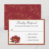 Marsala Splendor Aquarelle Florale RSVP (Devant / Derrière)