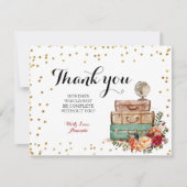 Marsala Travel Theme Dank je wel Bedankkaart (Voorkant)