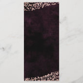 Marsala Vin & Rose Gold Confetti Menu Mariage (Dos)
