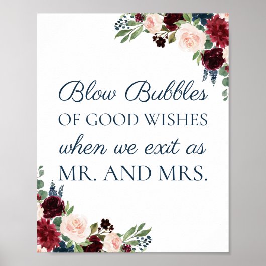 Marsala Wedding Bubbles of Good Wishes Poster (Voorkant)