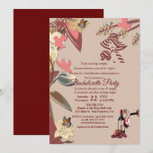 Marsala-wijnproeverij Bachelorette Party Kaart (Voorkant / Achterkant)