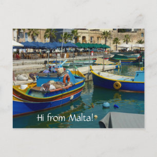 Marsaxlokk geverfde boten briefkaart