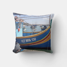 Marsaxlokk Vist Boats Malta Kussen