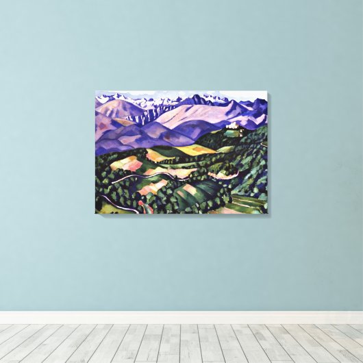 Marsden Hartley - Paarse bergen, Venetië Canvas Afdruk (Insitu (Houten vloer))