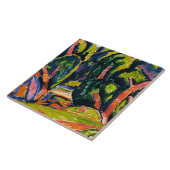 Marsden Hartley-schilderij, Red Tree, keramische t Tegeltje (Zijkant)