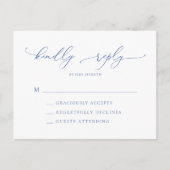 Marseille blauw en wit minimalistische bruiloft RS Briefkaart (Voorkant)