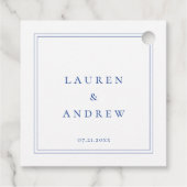 Marseille Bleu Minimalist Modern Classic Bedankjes Labels (Achterkant)