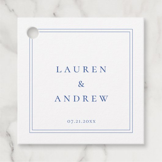 Marseille Bleu Minimalist Modern Classic Bedankjes Labels (Voorkant)