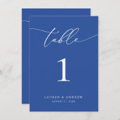 Marseille Bleu Minimalistisch Trouwtafelnummer (Voorkant / Achterkant)