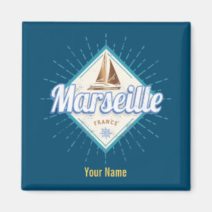 Marseille City France retro zeilschip Magneet