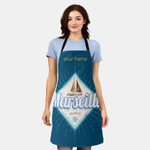 Marseille City France retro zeilschip  Schort