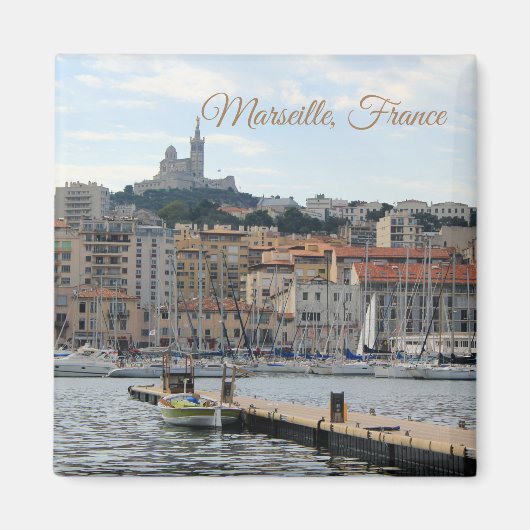 Marseille France Harbour Travel Magnet Magneet (Voorkant)