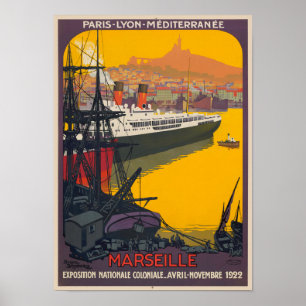 Marseille France Vintage Poster 1922
