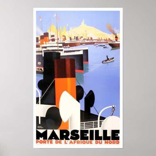Marseille France vintage travel Poster (Devant)