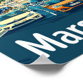 Marseille Frankrijk Beroemde Reisplaats Poster (Hoek)