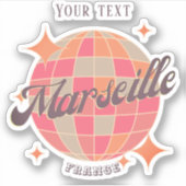 Marseille Frankrijk City mode roze discobal Sticker (Voorkant)
