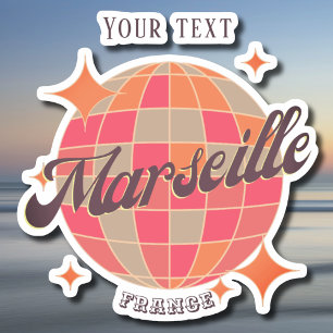 Marseille Frankrijk City mode roze discobal Sticker