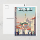 Marseille Frankrijk Reizen Briefkaart (Voorkant / Achterkant)