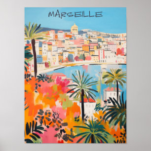 Marseille Frankrijk Reizen Stad Muurkunst Esthetis Poster
