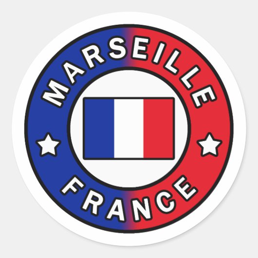 Marseille Frankrijk Ronde Sticker (Voorkant)