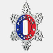 Marseille Frankrijk Tin Sneeuwvlok Ornament (Rechts)