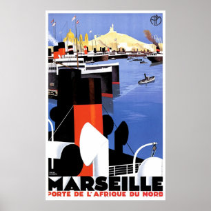 Marseille Porte de L' Afrique  Ship ad Ad Poster