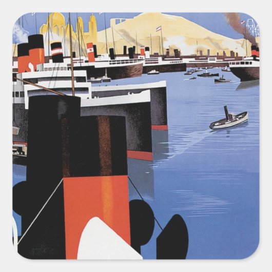 Marseille Poster Vierkante Sticker (Voorkant)