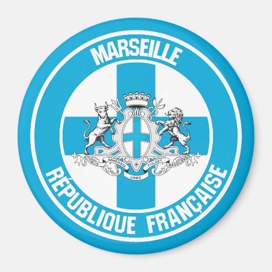 Marseille Round Emblem Magneet (Voorkant)
