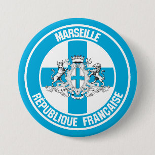 Marseille Round Emblem Ronde Button 7,6 Cm