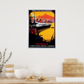 Marseille Ship Advertisement Poster (Keuken)