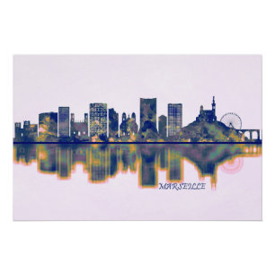 Marseille Skyline Perfect Poster