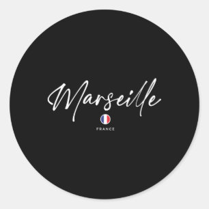 Marseille Vlag Frankrijk Ronde Sticker