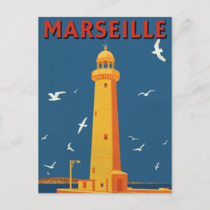 Marseille Vuurtoren Franse Riviera Reizen Briefkaart