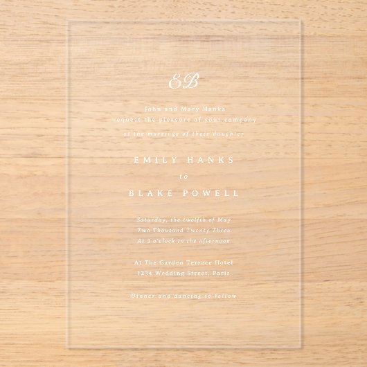 Marseille Wedding Invitation (Recto)