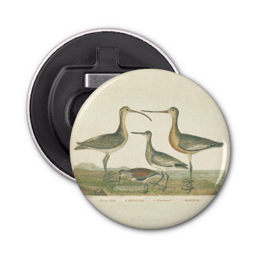 Marsh Bird Curlew Snipe Birding Button Flesopener (Voorkant)