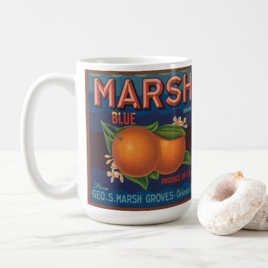 Marsh Brand |  citrusetiket Koffiemok (Met donut)
