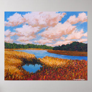 Marsh & Clouds Poster