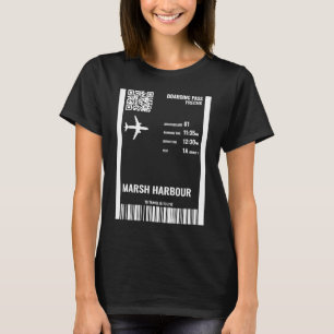 Marsh Harbour Bahama's Boarding Pass Vliegticket T-shirt