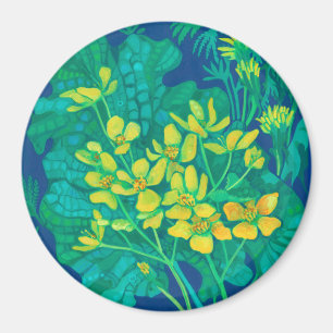 Marsh Marigold Summer Wildbloemen Floral Painting Magneet
