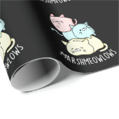 Marsh-meow-lows Funny Cat Marshmallow Pun Dark BG Cadeaupapier (Rol Hoek)