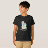 Marsh-meow-lows Funny Cat Marshmallow Pun Dark BG T-shirt (Voorkant volledig)