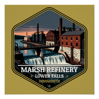 Marsh Raffinaderij Lower Falls Innsmouth Vintage R Perfect Poster