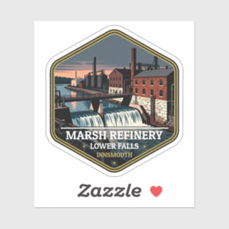 Marsh Raffinaderij Lower Falls Innsmouth Vintage R Sticker