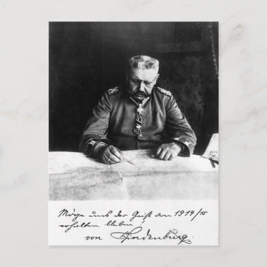 Marshal Paul von Hindenburg, 1914 Briefkaart (Voorkant)