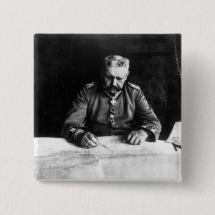 Marshal Paul von Hindenburg, 1914 Vierkante Button 5,1 Cm