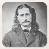 Marshal Wild Bill Hickok Old West Gunfighter Vierkante Kartonnen Onderzetter (Voorkant)