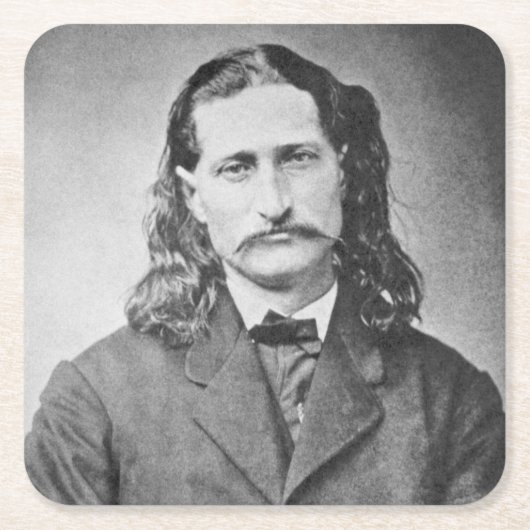Marshal Wild Bill Hickok Old West Gunfighter Vierkante Kartonnen Onderzetter (Voorkant)