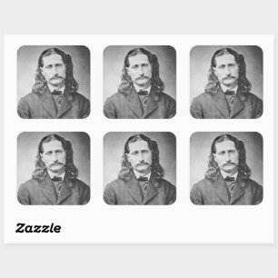 Marshal Wild Bill Hickok Old West Gunfighter Vierkante Sticker